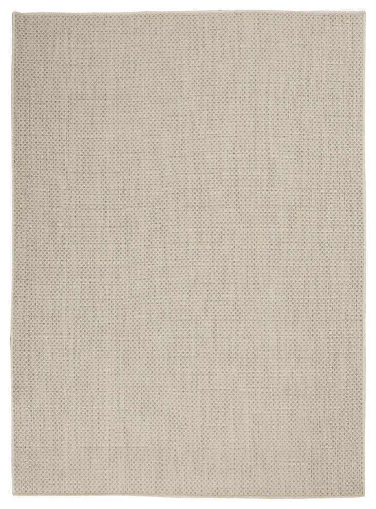 Nourison Courtyard 4' x 6' Ivory Silver Modern Area Rug