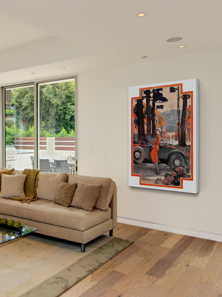 "Lady in Orange" Painting Print on Wrapped Canvas