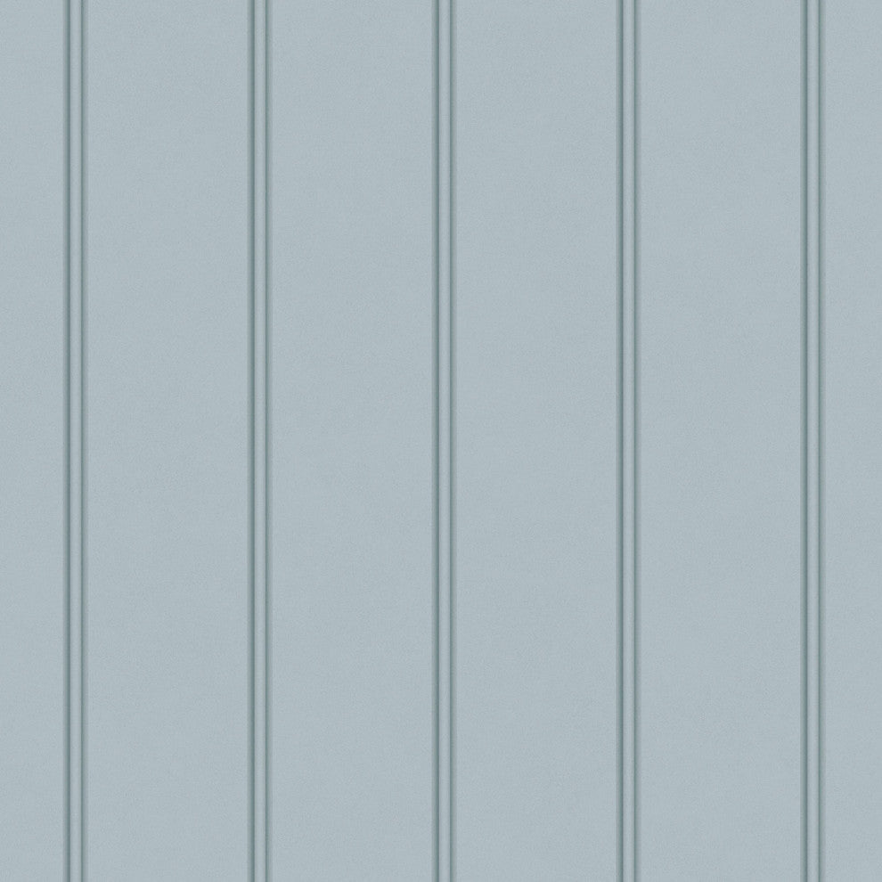 Laura Ashley Chalford Wood Panelling Wallpaper, Seaspray Blue
