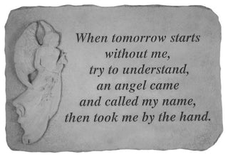 Angel Garden Accent Stone, "When Tomorrow Starts"