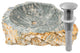 Novatto Natural Cobblestone Vessel Bathroom Sink with Drain, Brushed Nickel