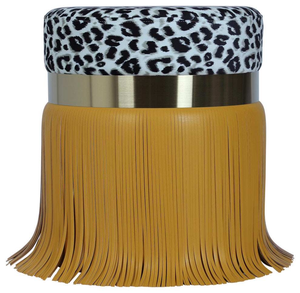 TOV Furniture Ajani Upholstered Ottoman in Lemon