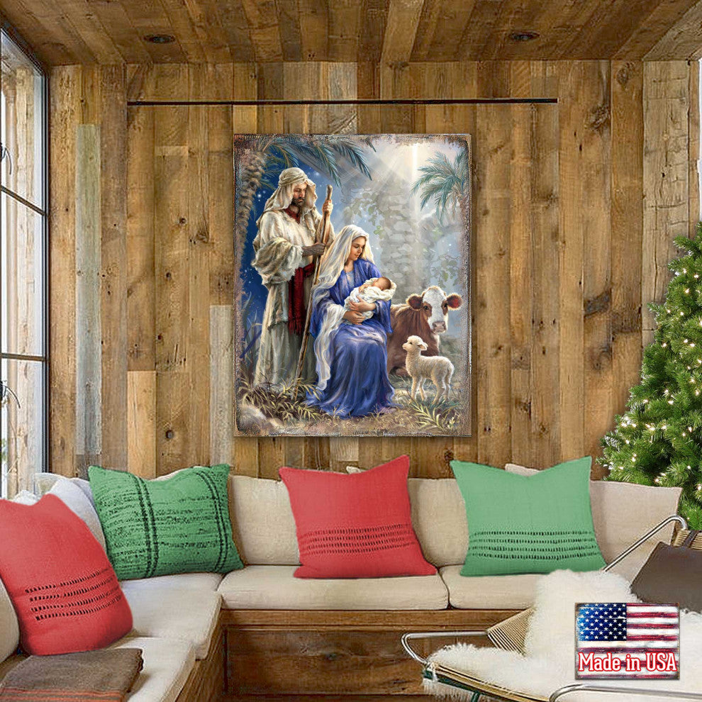 Holy Night Wooden Block, 48 X 36