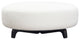 Vesper Round Ottoman, White