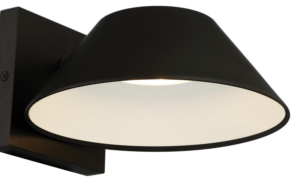 Solano Outdoor LED Wall Mount, Square Backplate, Tapered Shade