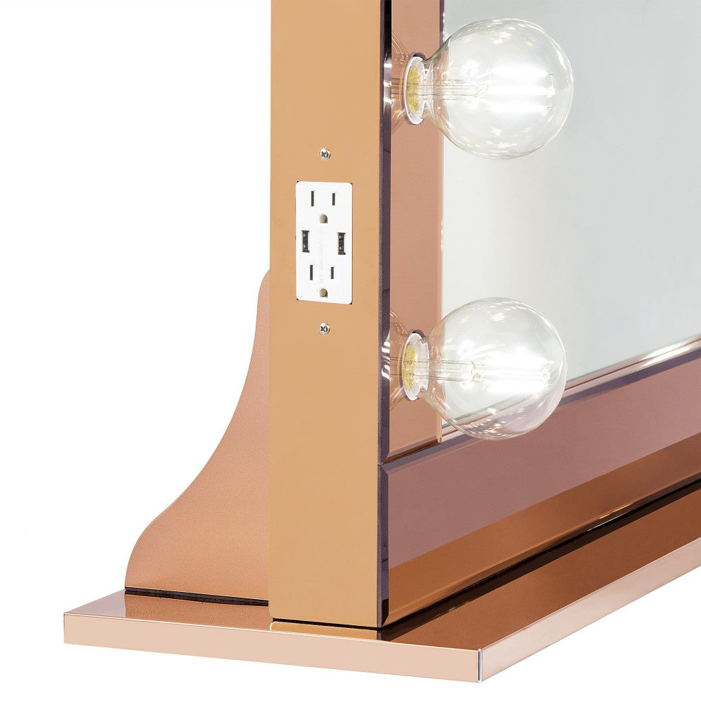 Hollywood Reflection Pro Vanity Mirror, Rose Gold, Non-Bt, Clear Led