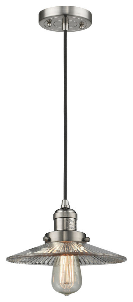 Halophane 1-Light Mini Pendant, Brushed Satin Nickel