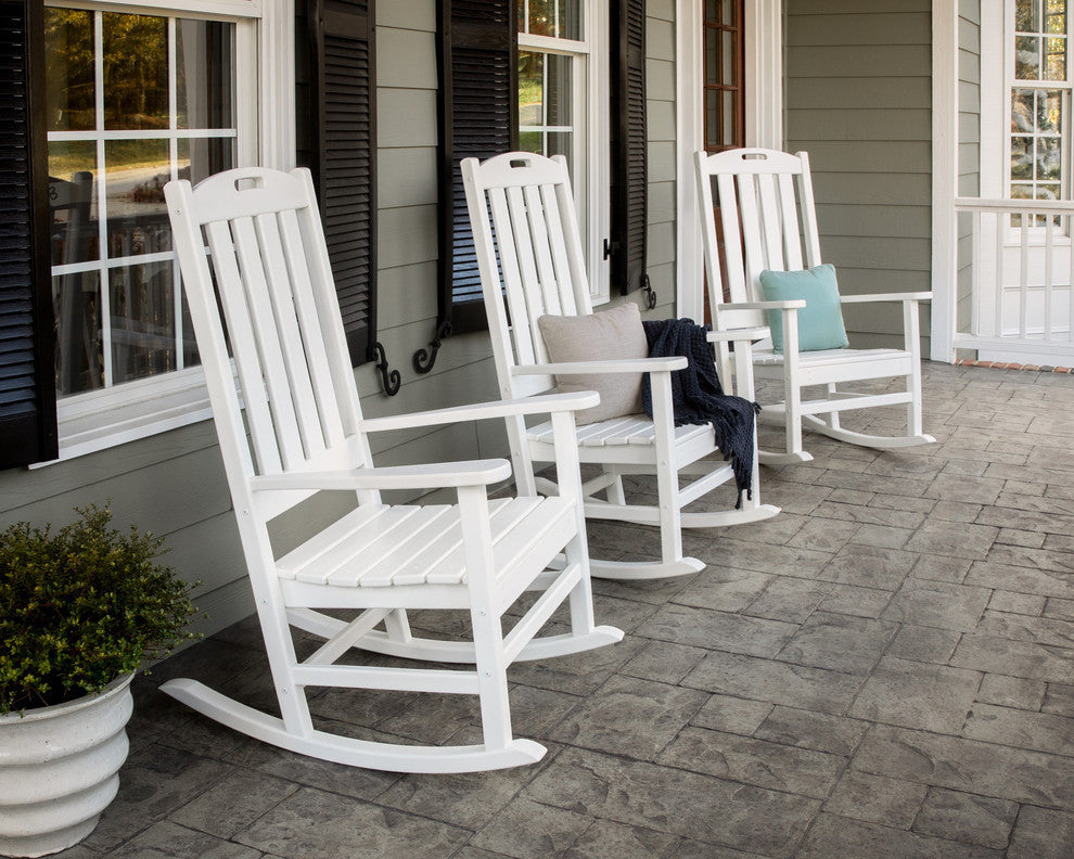 Polywood Nautical Porch Rocking Chair, Mahogany