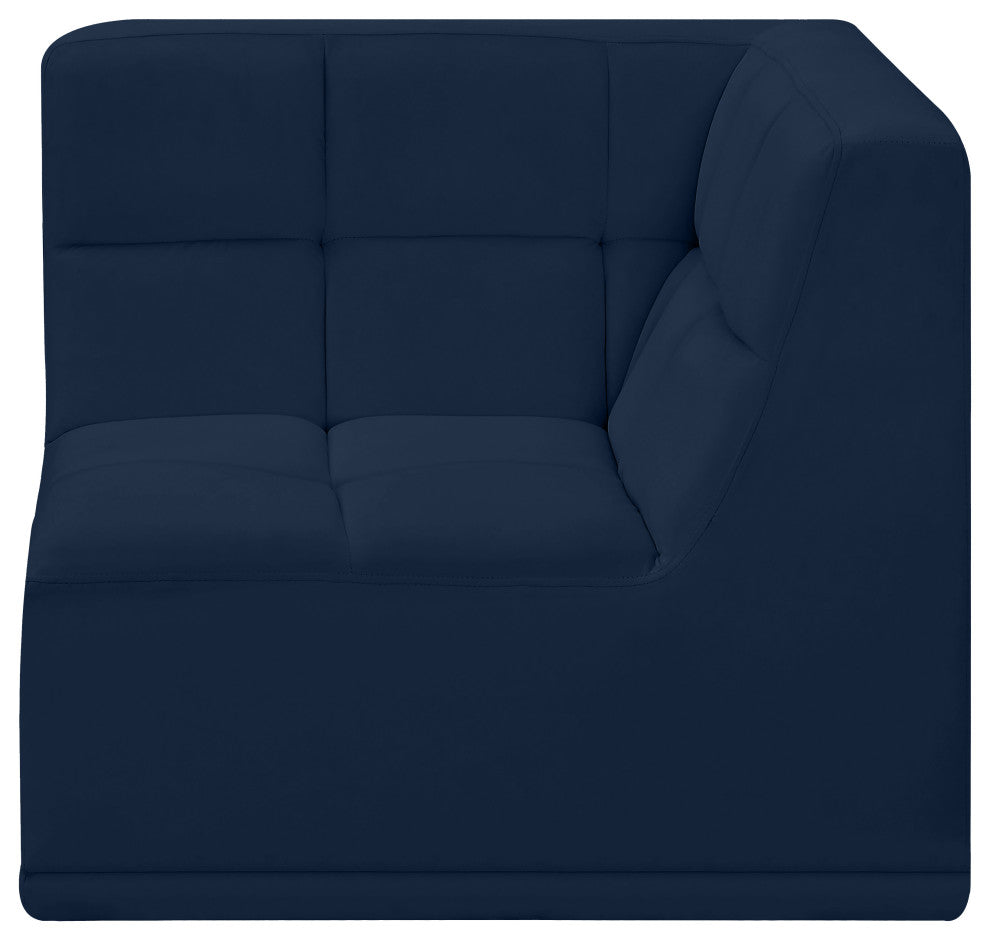 Relax Velvet Upholstered Corner Chair, Navy