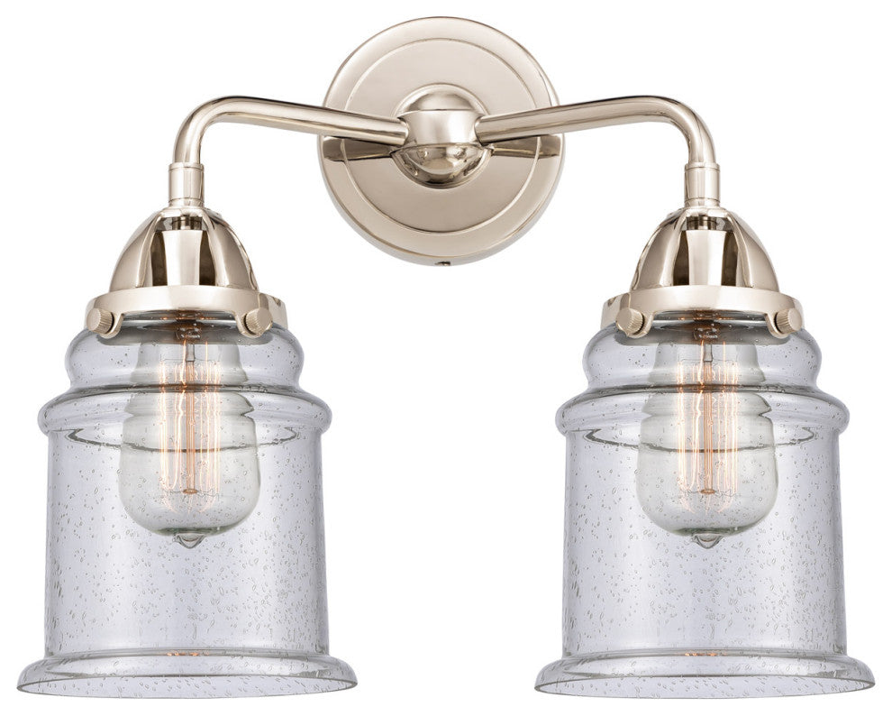 288-2W-PN-G184 Canton 2 Light 14" Bath Vanity Light, Polished Nickel