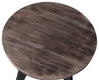 Dayton Industrial Coffee Table in Industrial Gray and Pine Wood Top