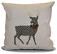 Merry Deer Pillow, White, 18"x18"