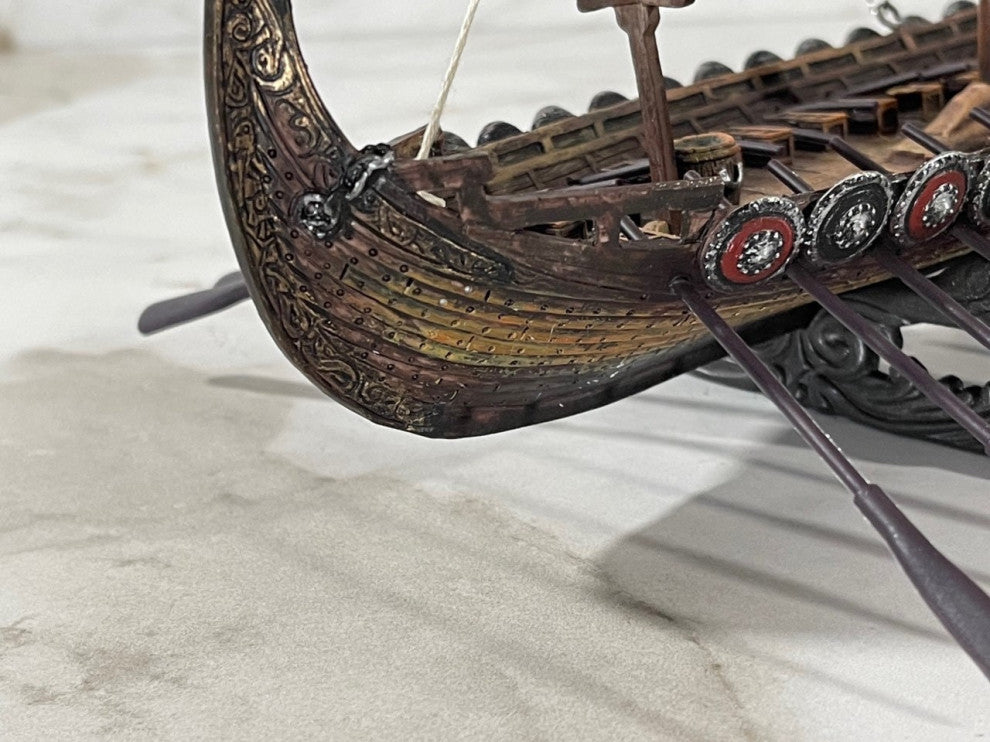 Viking Warrior Ship Art Sculpture
