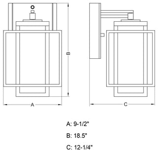 Vaxcel Lighting T0468 Hyde Park 3 Light 19" Tall Outdoor Wall - Espresso Bronze