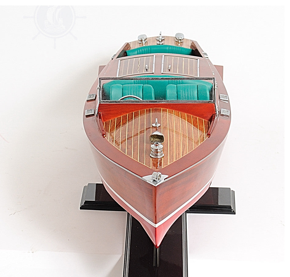 Chris Craft Runabout Painted Wooden Handcrafted boat model