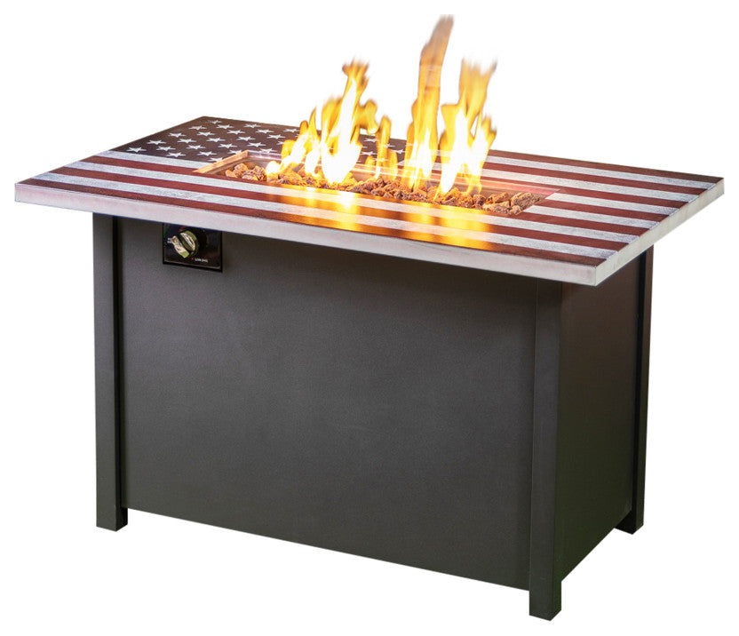 40" Rectangular Outdoor Commemorative 50,000 BTU Propane Firetable