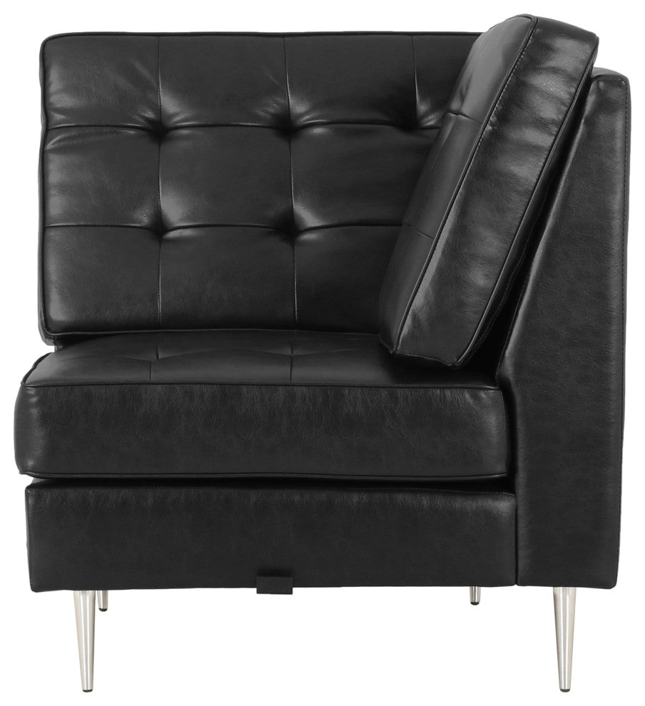 Goliath Contemporary Faux Leather Tufted 5 Seater Sectional Sofa Set