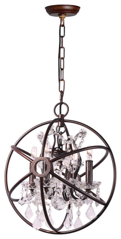 4-Light Globe Chandelier, Oil Rubbed Bronze
