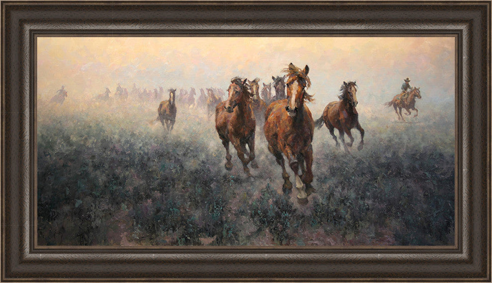 'Sage Runners'', 24X42 In. Limited Edition