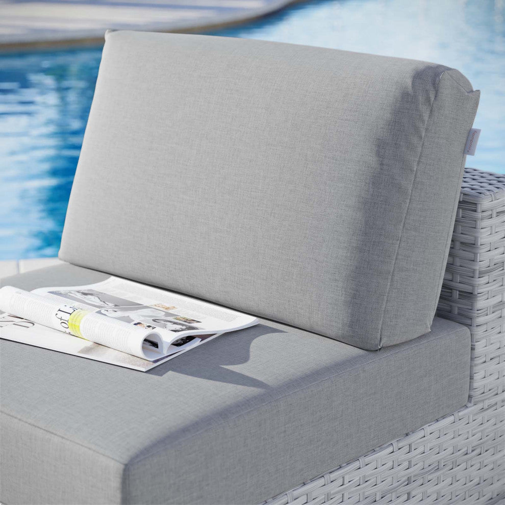 Convene Outdoor Patio Armless Chair Light Gray Gray