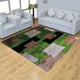 Hand Tufted Shag Polyester Area Rug Geometric Green Beige, [Square] 8'x8'