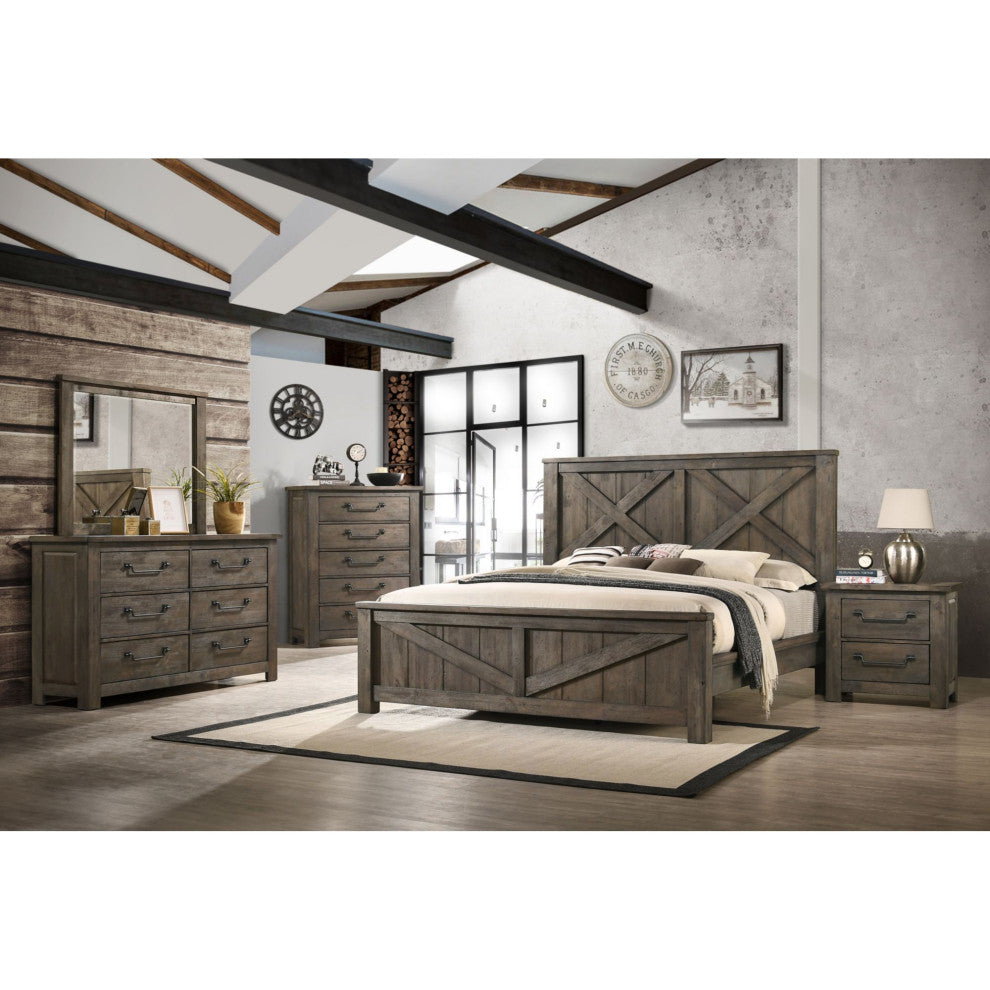 Picket House Furnishings Memphis Panel 3PC Bedroom Set in Grey