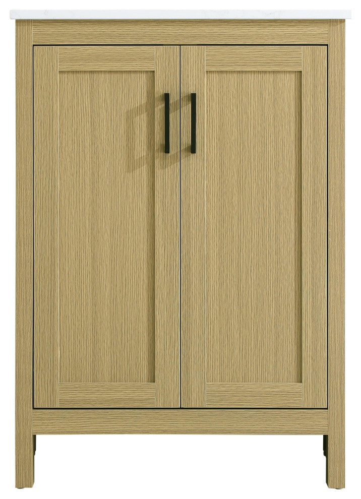 Home Living 24" Single Bathroom Vanity, Honey Brown