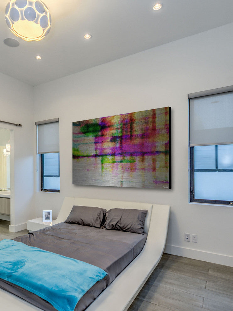 "Reflective Colors" Painting Print on Brushed Aluminum, 45"x30"