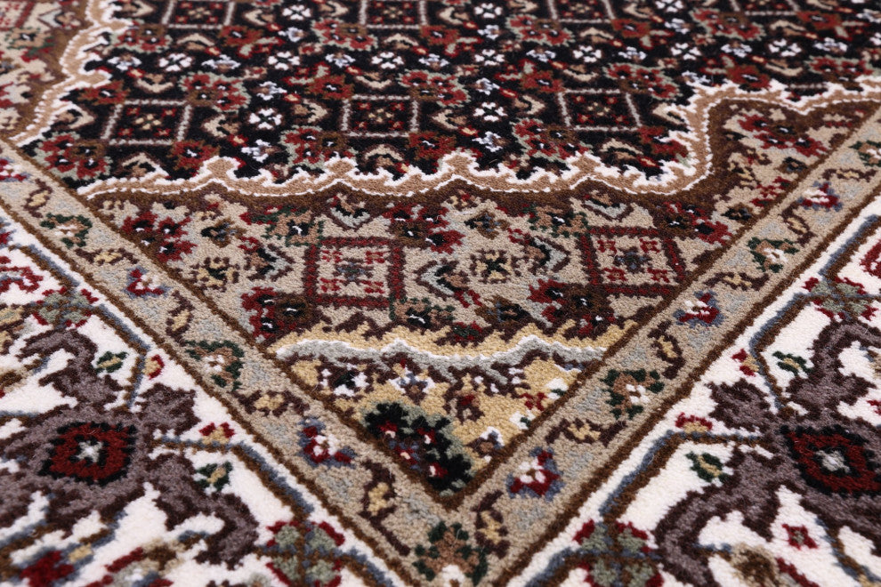 2' 7" X 20' 2" Runner Persian Tabriz Wool and Silk Hand Knotted Rug Q5979
