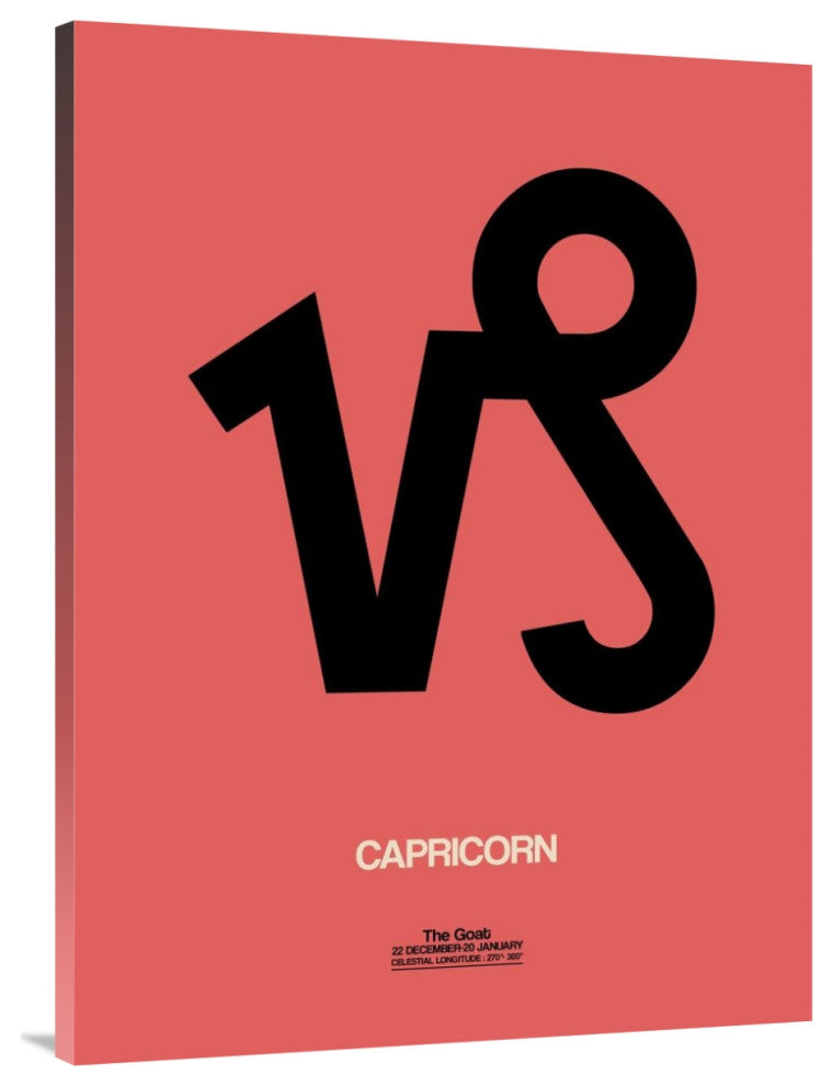 "Capricorn Zodiac Sign Black" Fine Art Print