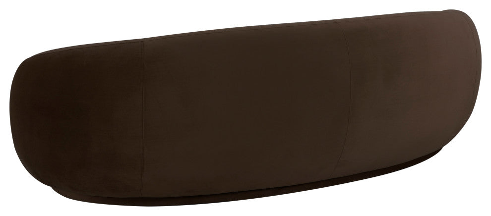 Kendall Velvet Sofa, Chocolate Brown