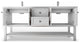 CastelloUSA Alicia 72" Freestanding Vanity Set, White, White Top, Black Handles