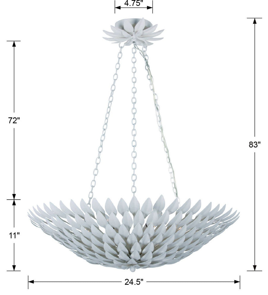 Crystorama Lighting Group 517 Broche 25"W 6 Light Chandelier - Matte White