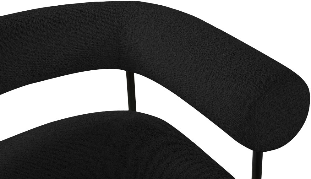 Blake Boucle Fabric Upholstered Accent Chair, Black