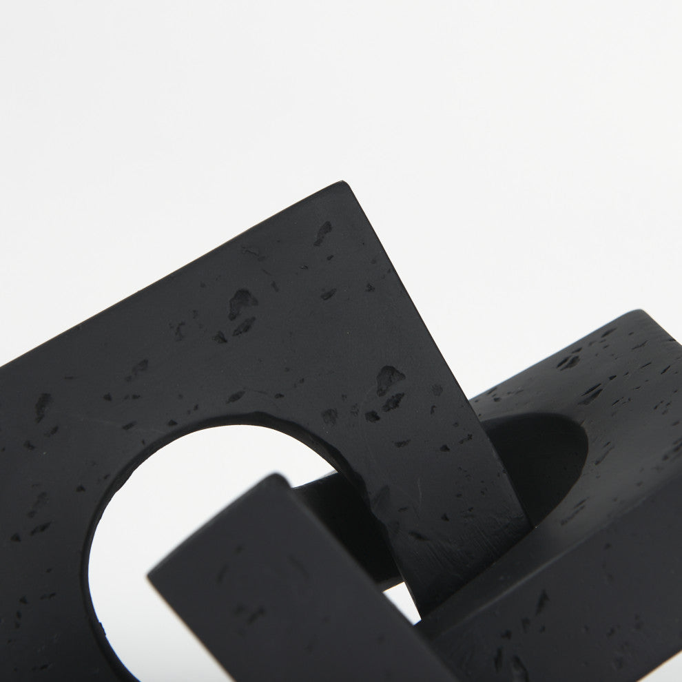 Linx  Small Matte Black Resin Sculpture Decorative Object
