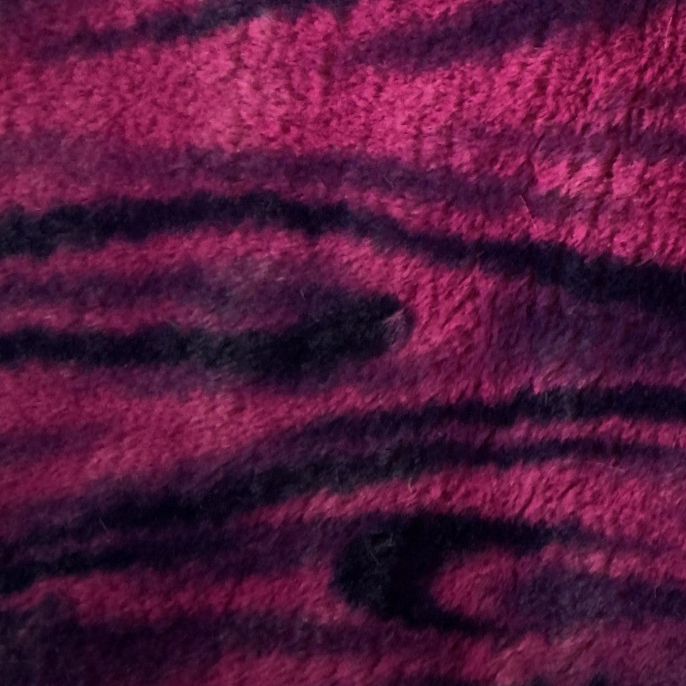 Plutus Fuchsia Black Galaxy Faux Fur Luxury Throw Pillow, 24" x 24"