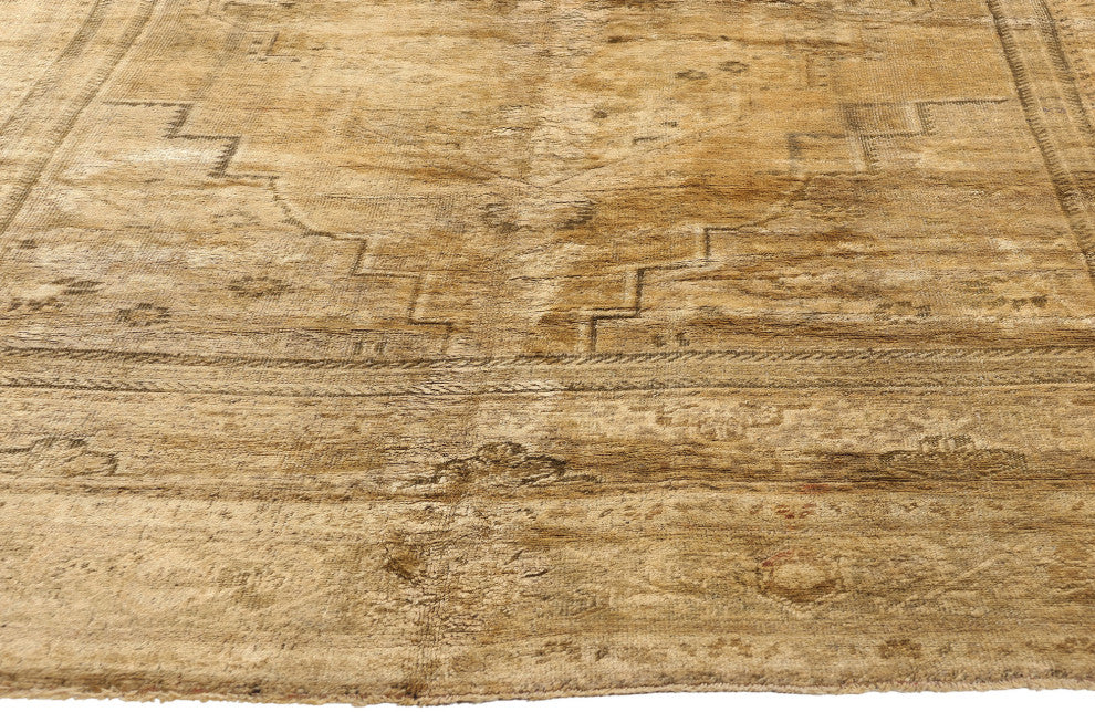Vintage Earth-Tone Turkish Oushak Rug, 07'00 x 11'05