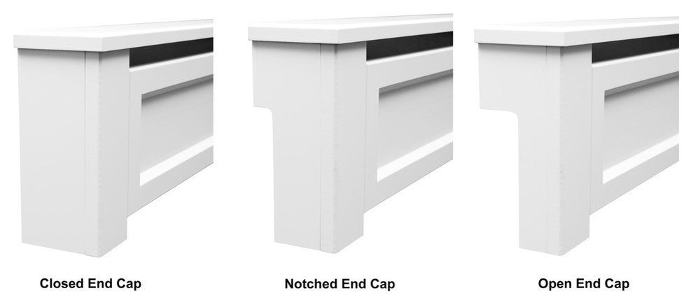 Wood Baseboard Heater Cover, 2' Length, Shaker, Closed Endcaps
