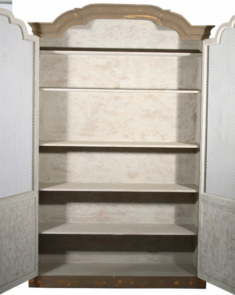 Tonny Cabinet, Distressed Brown With Antique Off-White Doors