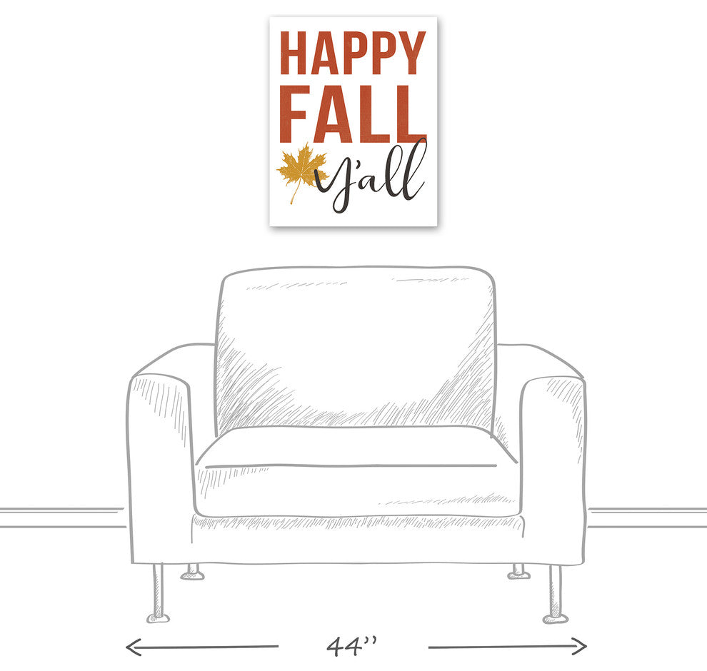 Happy Fall Y'all Print on Canvas