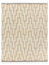 Emre Hand-Knotted Chevron Cream/ Tan Area Rug 6'X9'