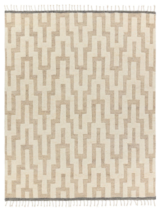 Emre Hand-Knotted Chevron Cream/ Tan Area Rug 6'X9'