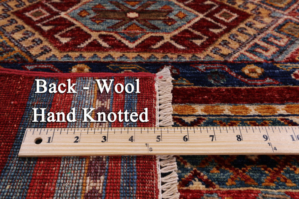Handmade Super Kazak Khorjin Wool Rug 3' 4" X 4' 11" Q10993