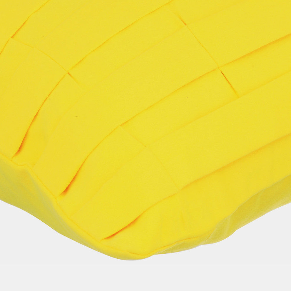 Suede Yellow Sofa Throws, 20"x20" Pintucks Modern, Yellow Love Tune