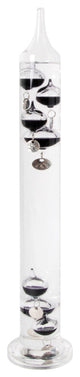 Galileo Thermometer, Clear Glass, Black, Medium