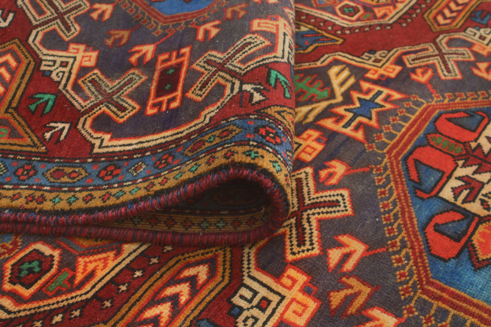 Fine Vintage Distressed Khandan Rust/Blue Runner, 3'7x8'8