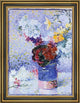 Henri Edmond Cross Flowers in a Glass Framed Premium Canvas Print, 18"x24"