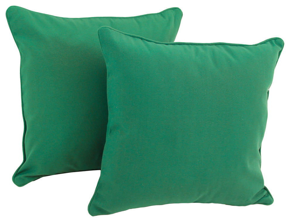18" Double Corded Solid Twill Square Throw Pillows Inserts, Set of 2, Bery Berry