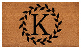 Calloway Mills Laurel Wreath Doormat, Letter K