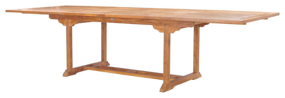 Teak Wood Italy Rectangular Double Extension Outdoor Patio Dining Table